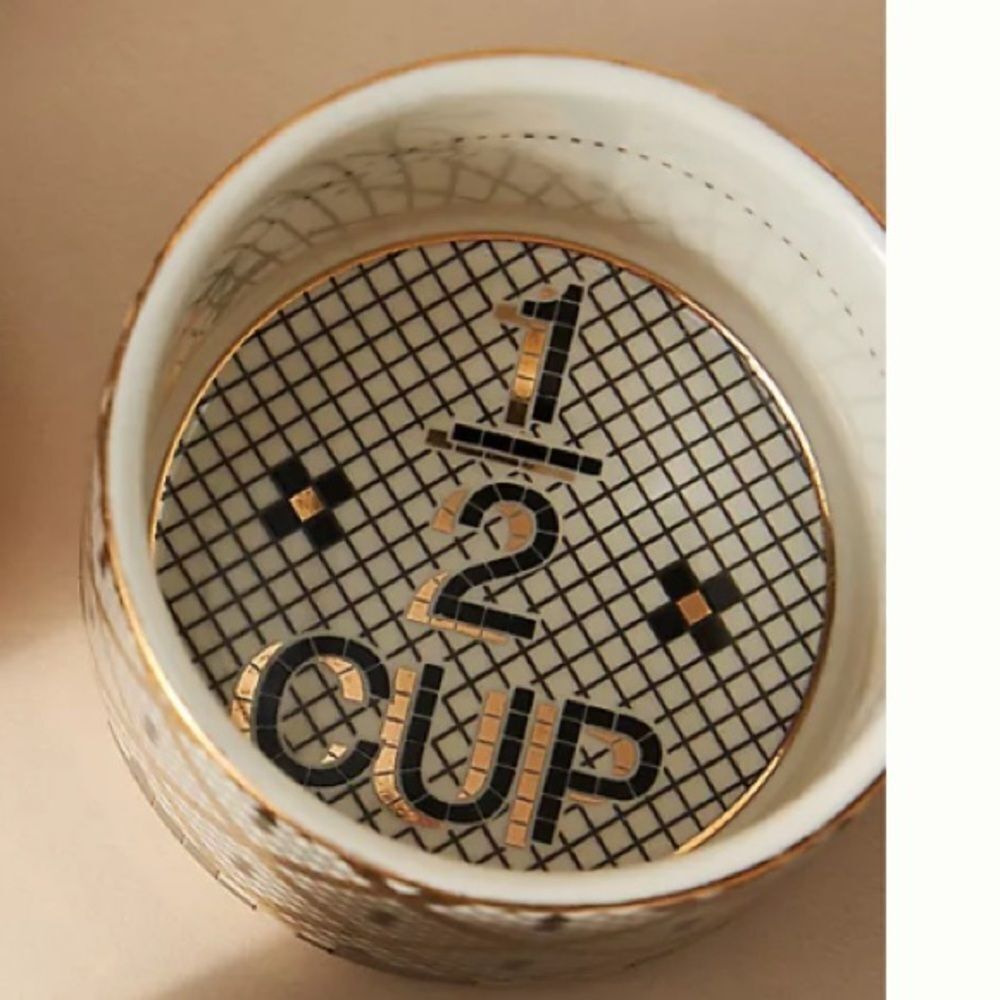 Bistro Tile Measuring Cups, Set of 2 & Spoon 1/2 cup and 1/4 cup